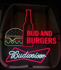 bud and burgers neon sign