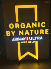 organic by nature ultra pure gold neon sign